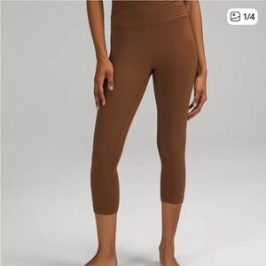 Lululemon Align High Rise Cross Waist Crops Roasted Brown Size 6